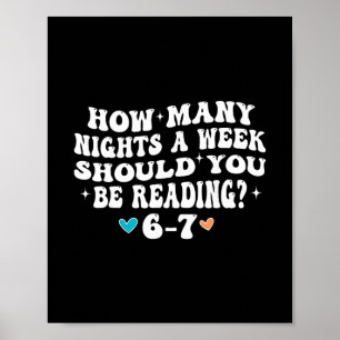 How Many Nights Reading 67 Funny Meme Six Seven Te Poster