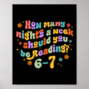 How Many Nights Reading 67 Funny Meme Six Seven Te Poster