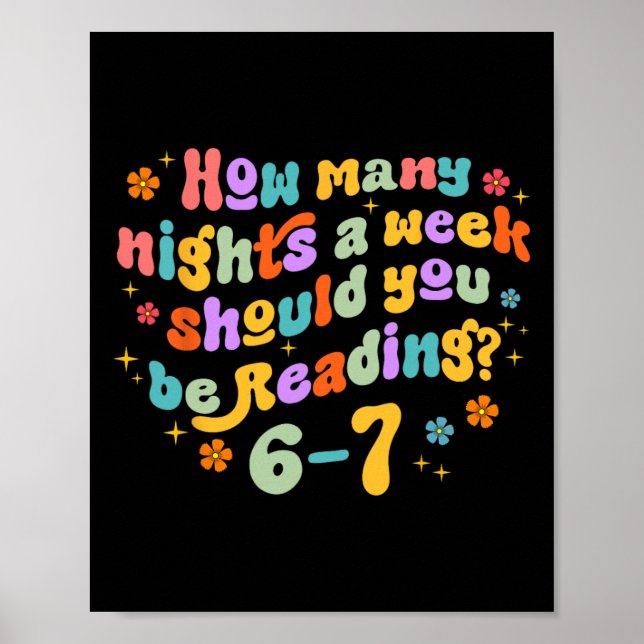 How Many Nights Reading 67 Funny Meme Six Seven Te Poster (Front)