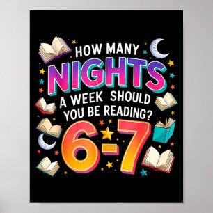 How Many Nights Reading 67 Funny Meme Six Seven Te Poster