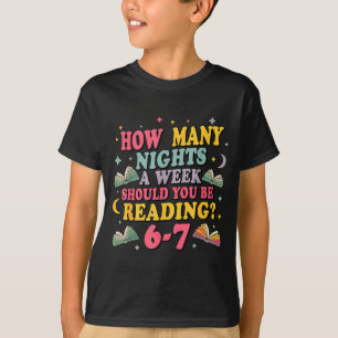 How Many Nights Reading 67 Meme Six Seven Teacher  T-Shirt