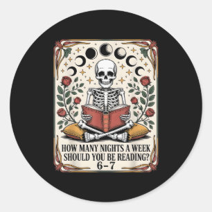 How Many Nights Reading Meme 6 7 Funny Book Lover Classic Round Sticker