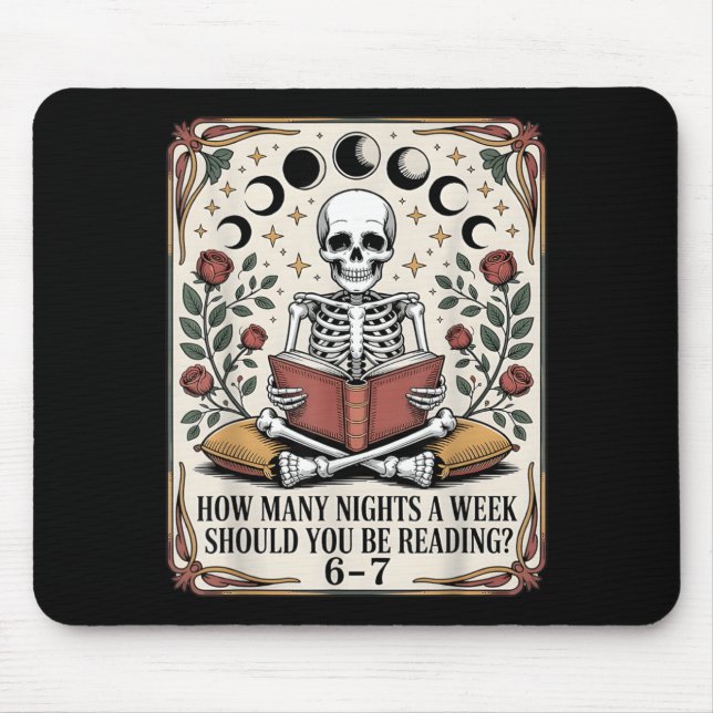 How Many Nights Reading Meme 6 7 Funny Book Lover Mouse Pad (Front)