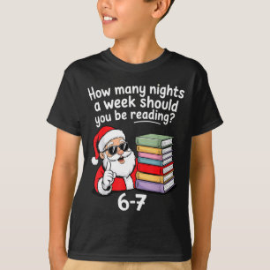 How Many Nights Reading Teacher 67 Christmas Six S T-Shirt