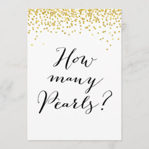 How Many Pearls are in the Jar 5x7" Sign Invitation
