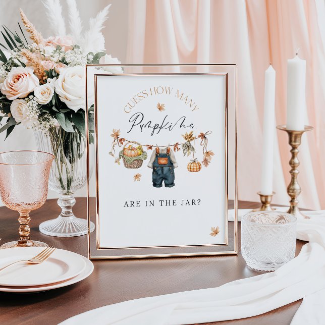 How Many Pumpkin in Jar Rustic Baby Shower Poster (Creator Uploaded)
