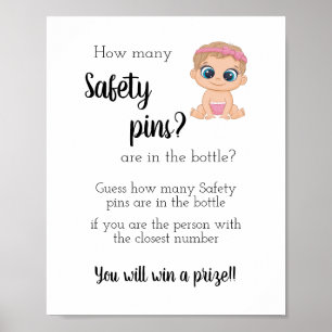 How many Safety Pins Baby Girl Poster