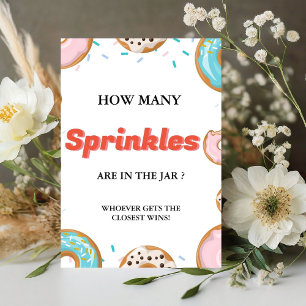 How Many SPrinkles In the Jar Baby Shower Game  Pedestal Sign