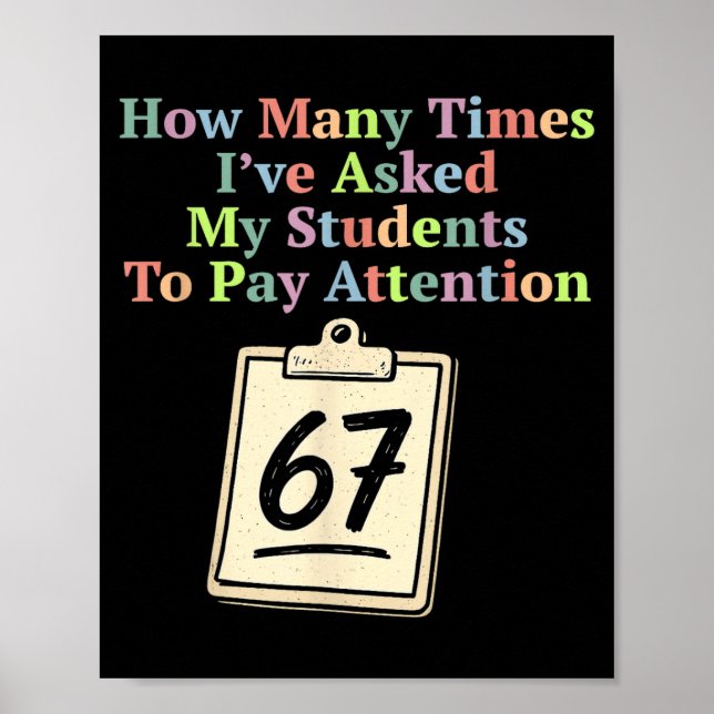 How Many Times I've Asked My Students To Pay Atten Poster (Front)