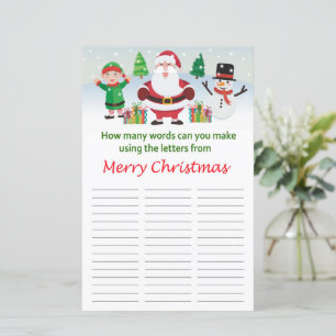 How many words can you make from Merry Christmas