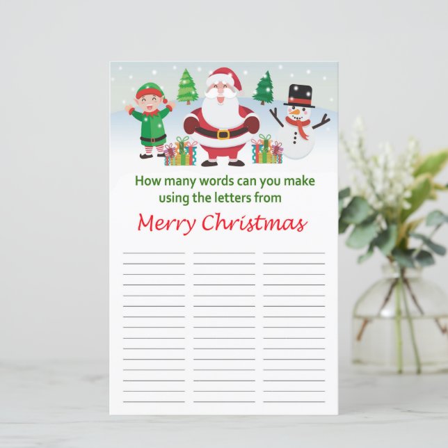 How many words can you make from Merry Christmas (Standing Front)