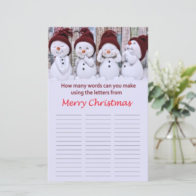 How many words can you make from Merry Christmas (Standing Front)