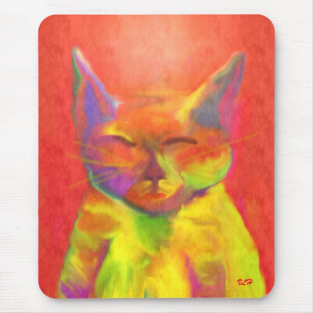 "How May You Serve Me?" Cat Art Mousepad (Front)