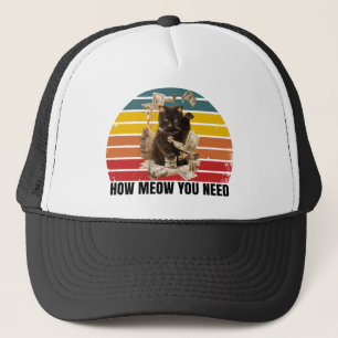 how meow you need money - gangsta cat trucker hat