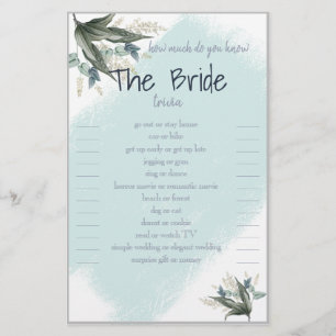How much do you know The Bride Trivia Card Flyer