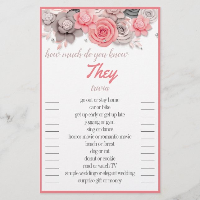 How much do you know They Card (Front)