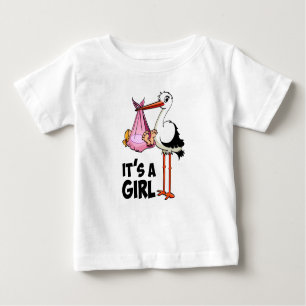 How much it's a girl — a baby stork. baby T-Shirt