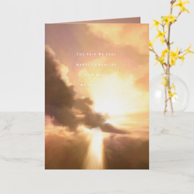 How Much We Love Them Sympathy Foil Holiday Card (Yellow Flower)