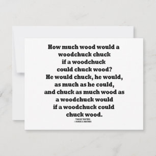 How Much Wood Would A Woodchuck Chuck Twister