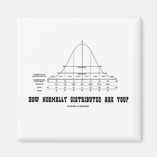 How Normally Distributed Are You? (Stats Humour) Magnet