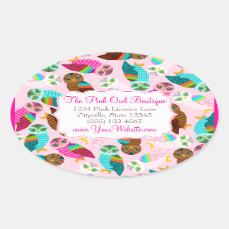 How Now Little Owls? Oval Sticker