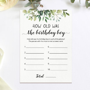 How old was Birthday boy Game Card