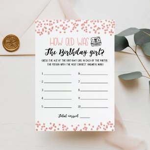 How old was Birthday girl Game Card