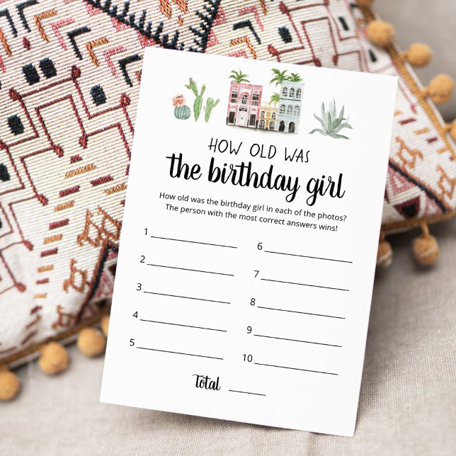 How old was Birthday girl Game Card (Creator Uploaded)