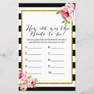 How Old Was Bride - Bridal Shower Game