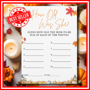 HOW OLD WAS SHE Baby Shower Game Little Pumpkin Invitation