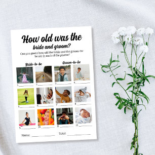 How Old Was The Bride And Groom Photo Wedding Game Card