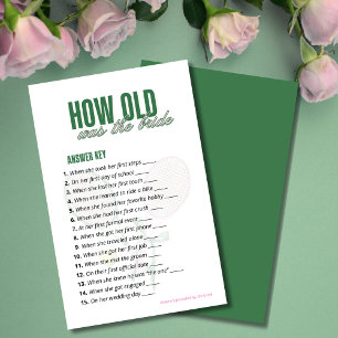 How Old Was the Bride Answer Key   Tennis Game 