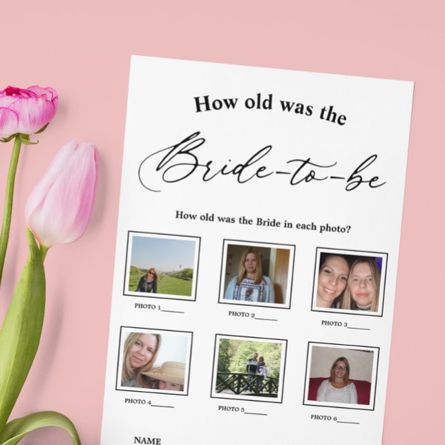 How old was the Bride Bridal Shower Game Invitation (Creator Uploaded)
