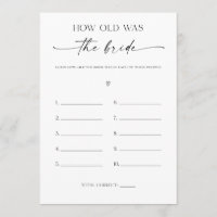 How Old Was The Bride Bridal Shower Game