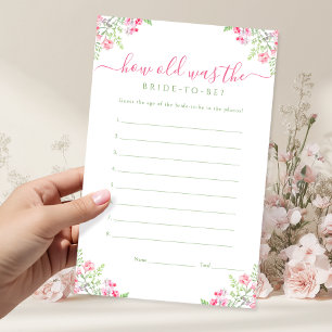 How old was the bride-to-be Bridal Shower Game