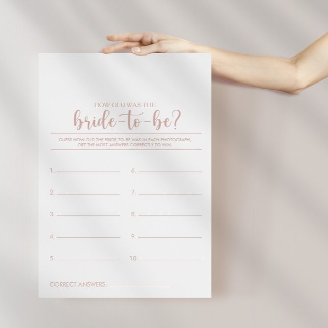 How Old Was the Bride-To-Be Bridal Shower Game (Creator Uploaded)