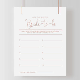 How Old Was the Bride-To-Be Bridal Shower Game