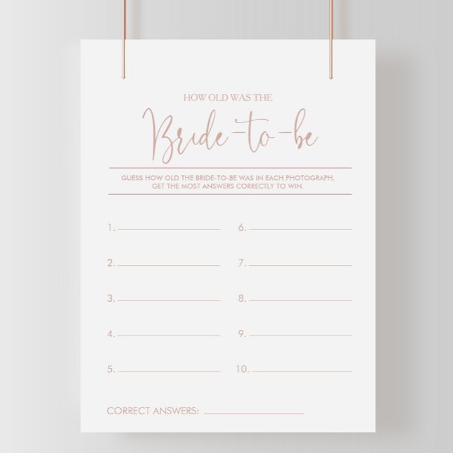 How Old Was the Bride-To-Be Bridal Shower Game (Creator Uploaded)
