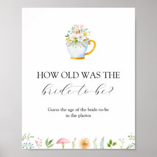 How Old was the Bride to Be Bridal Shower Game  Poster