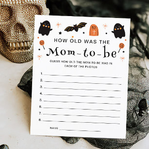 How old was the mum Halloween Baby Shower Game