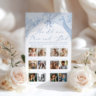 How old were mum and dad Toile Baby shower game