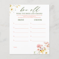 How Old Were The BRIDE AND GROOM Game
