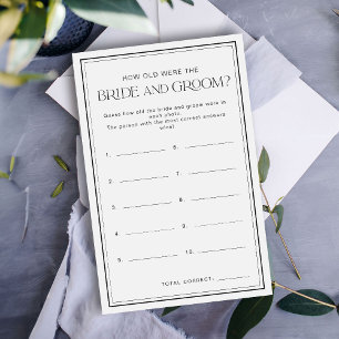 How Old Were The Bride & Groom Game