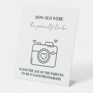 How Old Were The Parent-To-Be Baby Shower GameCard Pedestal Sign
