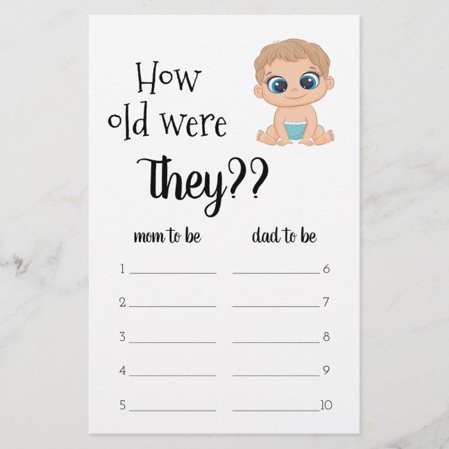 How old were they? Baby Boy Flyer (Front)