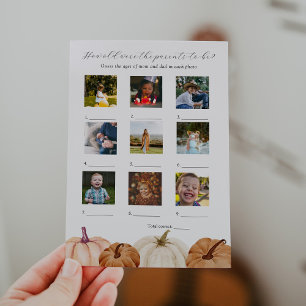 How Old Were They Baby Shower Game Card