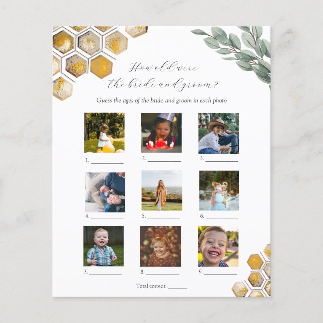 How Old Were They Bridal Shower Game (Front)