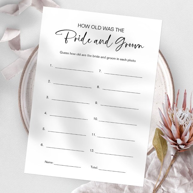 How Old Were They Bride And Groom Bridal Shower Invitation (Creator Uploaded)