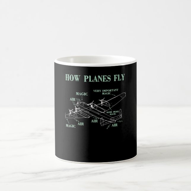How Planes Fly Funny Aerospace Engineer Pilot Gift Magic Mug (Center)