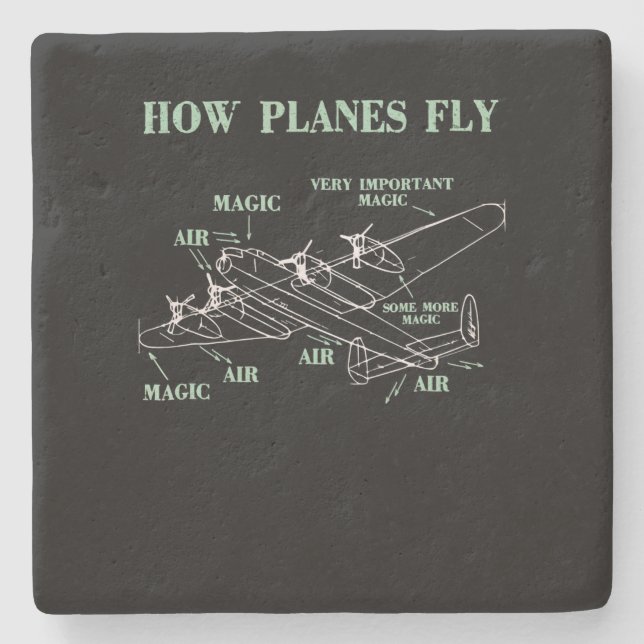 How Planes Fly Funny Aerospace Engineer Pilot Gift Stone Coaster (Front)